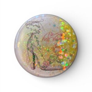 Glittery Shoe Design Compact Mirror